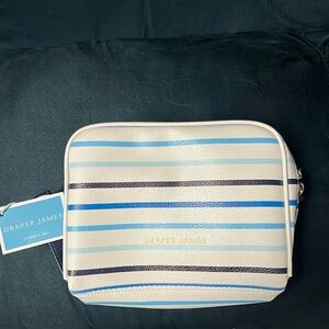 NWT Draper James Cosmetic Case White and Blue
